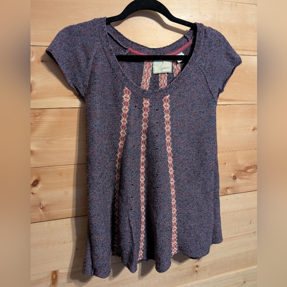 Anthropologie Sweaters - Anthropologie SweaterTop in Purple with Multi Stripes, Medium